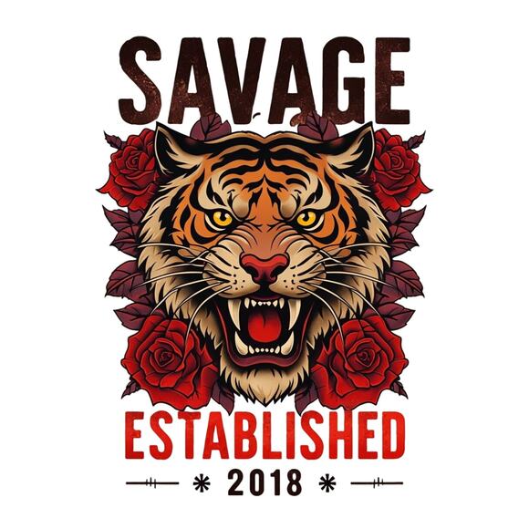 Wall Art Print - Savage Tiger Image - Decor- Work Bedroom Office Brand New 2018 - Picture 1 of 1